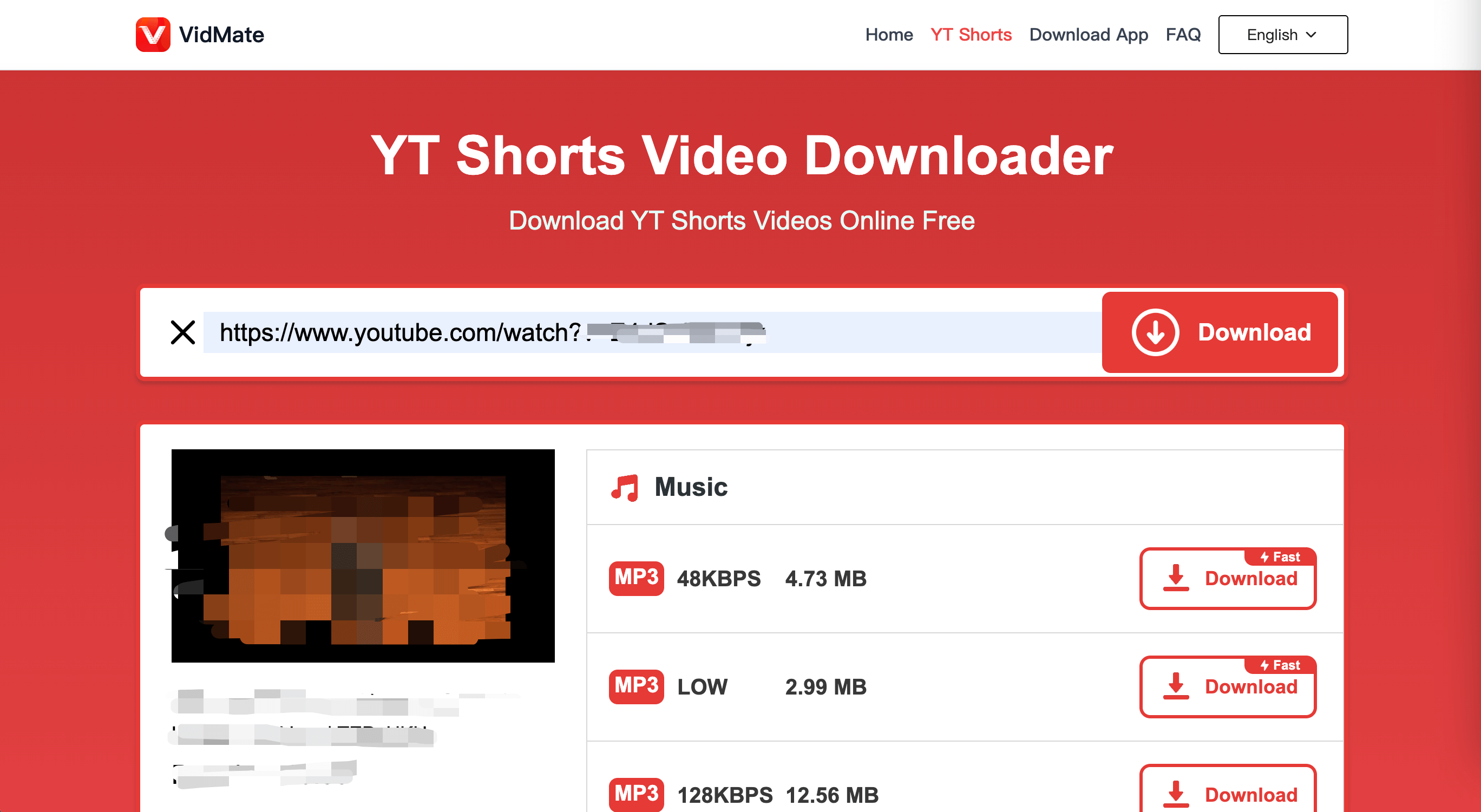 Go to Youtdownloader.com, paste the copied link, wait for the video to be analyzed, and hit Download.